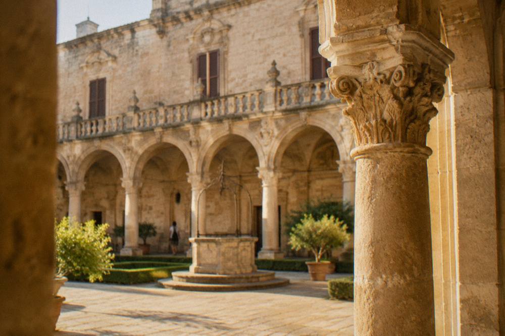 The cloister of the Antico Seminario beside Lecce Cathedral