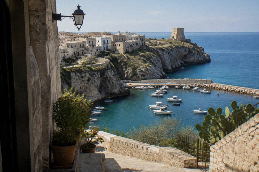 A coastal watchtower above the cliffs on the Adriatic side of the Salento peninsula