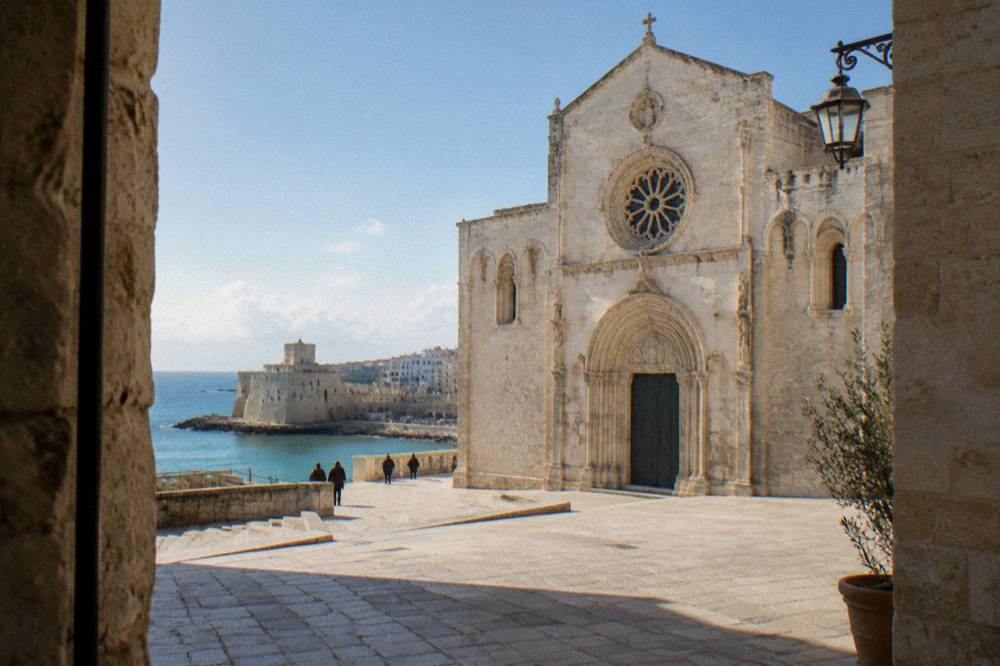 Otranto cathedral facade on a quiet winter morning